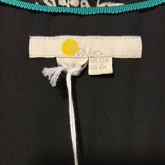 Boden Elegant Black and White Floral Parrot Paradise Dress 8 - Picture 6 of 11